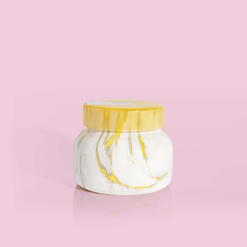 Pineapple Flower Modern Marble Petite Jar, 8 oz compliments modern decor image number 0